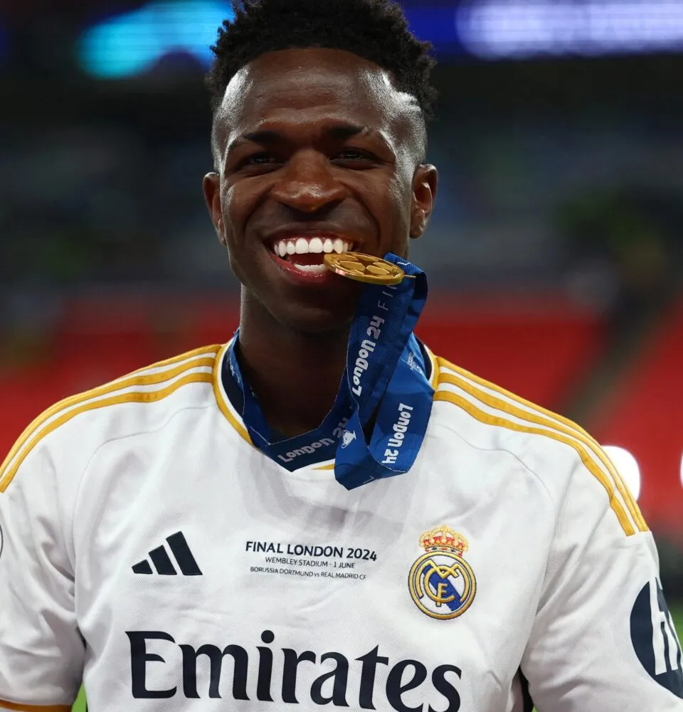 Vinícius Júnior durante partida pelo Real Madrid